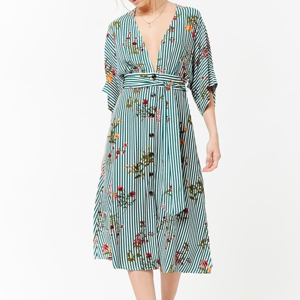 Striped floral dress